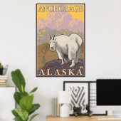 Mountain Goat - Anchorage, Alaska Poster (Thuiskantoor)