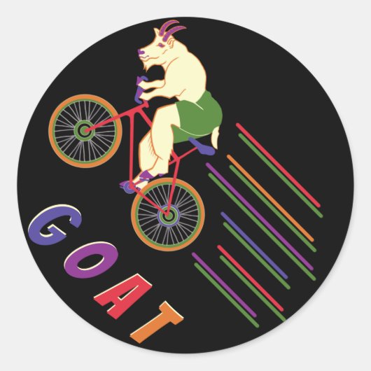 Mountain GOAT Biking Ronde Sticker (Voorkant)