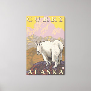 Mountain Goat - Curry, Alaska Canvas Afdruk