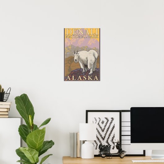 Mountain Goat - Denali National Park, Alaska Poster (Thuiskantoor)
