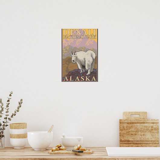 Mountain Goat - Denali National Park, Alaska Poster (Keuken)