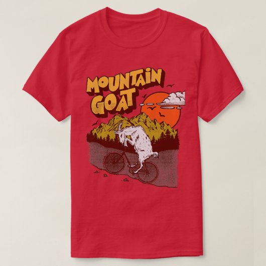 Mountain Goat Funny Mountain Biking T-shirt (Design voorkant)