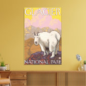 Mountain Goat - Glacier National Park, MT Canvas Afdruk (Insitu (Woonkamer))