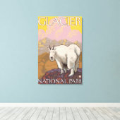 Mountain Goat - Glacier National Park, MT Canvas Afdruk (Insitu (Houten vloer))