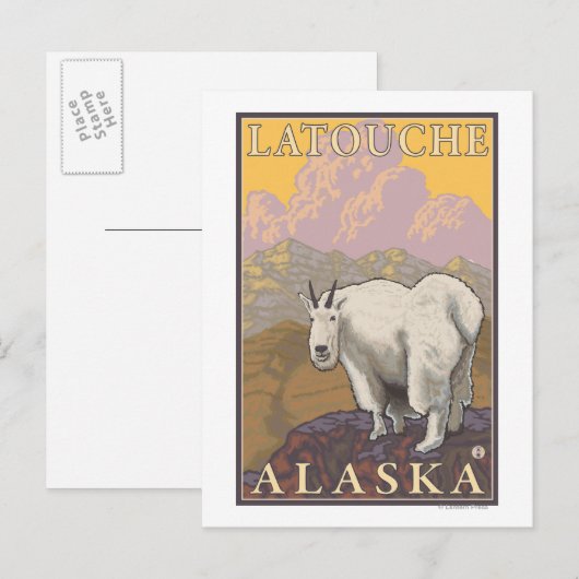 Mountain Goat - Latouche, Alaska Briefkaart (Voorkant / Achterkant)