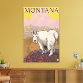 Mountain Goat MontanaVintage Travel Poster Canvas Afdruk (Insitu (Woonkamer))