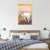 Mountain Goat MontanaVintage Travel Poster Canvas Afdruk (Insitu (Slaapkamer))