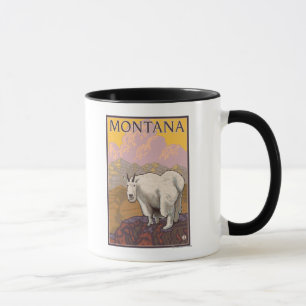 Mountain Goat MontanaVintage Travel Poster Mok