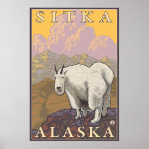 Mountain Goat - Sitka, Alaska Poster