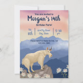 Mountain Goat Verjaardag Uitnodiging (Voorkant)