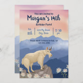 Mountain Goat Verjaardag Uitnodiging (Voorkant / Achterkant)