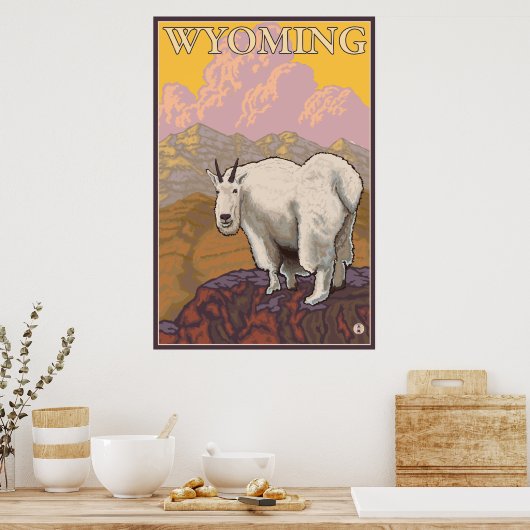 Mountain Goat - Wyoming Poster (Keuken)