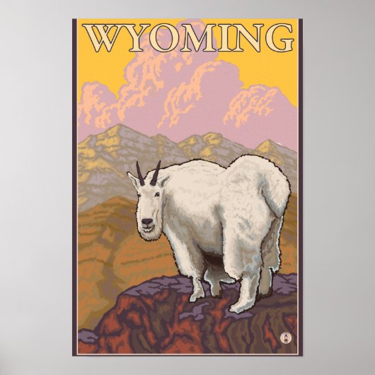 Mountain Goat WyomingVintage Travel Poster (Voorkant)