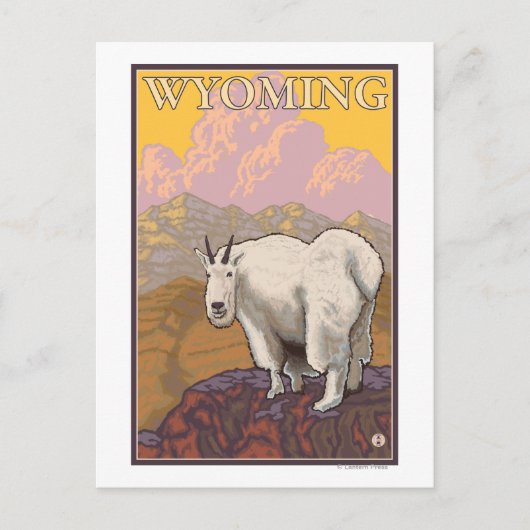 Mountain Goat WyomingVintage Travel Poster Briefkaart (Voorkant)