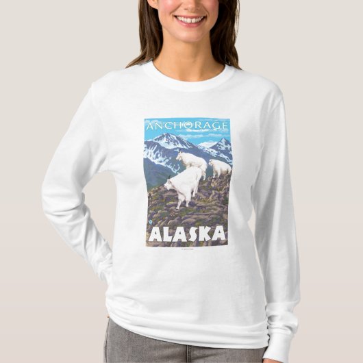 Mountain Goats Scene - Anchorage, Alaska T-shirt (Voorkant)