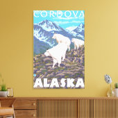 Mountain Goats Scene - Cordova, Alaska Canvas Afdruk (Insitu (Woonkamer))