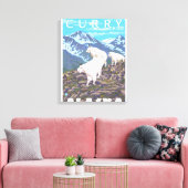 Mountain Goats Scene - Curry, Alaska Canvas Afdruk (Insitu (Woonkamer))