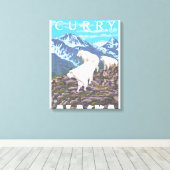 Mountain Goats Scene - Curry, Alaska Canvas Afdruk (Insitu (Houten vloer))