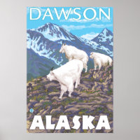 Mountain Goats Scene - Dawson, Alaska