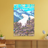 Mountain Goats Scene - Glacier National Park Canvas Afdruk (Insitu (Woonkamer))