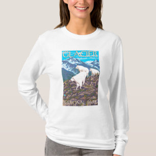 Mountain Goats Scene - Glacier National Park T-shirt