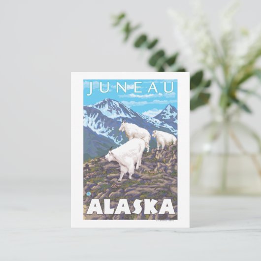 Mountain Goats Scene - Juneau, Alaska Briefkaart (Staand voorkant)