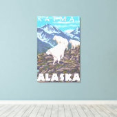 Mountain Goats Scene - Katmai, Alaska Canvas Afdruk (Insitu (Houten vloer))