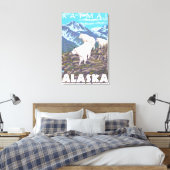 Mountain Goats Scene - Katmai, Alaska Canvas Afdruk (Insitu (Slaapkamer))