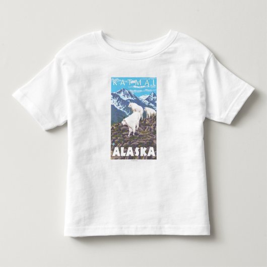 Mountain Goats Scene - Katmai, Alaska Kinder Shirts (Voorkant)