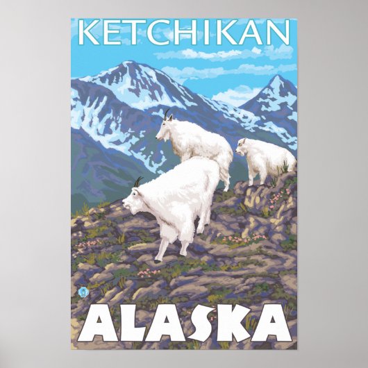 Mountain Goats Scene - Ketchikan, Alaska Poster (Voorkant)