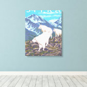 Mountain Goats Scene - Sitka, Alaska Canvas Afdruk (Insitu (Houten vloer))