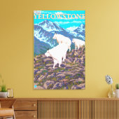 Mountain Goats Scene - West Yellowstone, MT Canvas Afdruk (Insitu (Woonkamer))