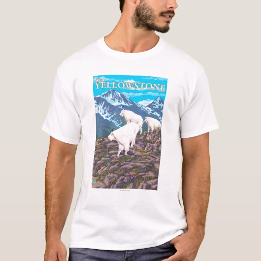 Mountain Goats Scene - West Yellowstone, MT T-shirt (Voorkant)