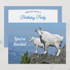 Mountain Goats White Wildlife Foto Verjaardag Kaart