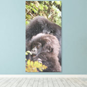 Mountain Gorilla Baby 20 x 40 in. Canvas Afdruk (Insitu (Houten vloer))