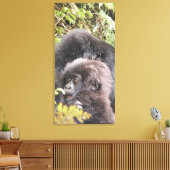Mountain Gorilla Baby 20 x 40 in. Canvas Afdruk (Insitu (Woonkamer))