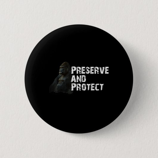 Mountain Gorilla Environmental Protection Conserva Ronde Button 5,7 Cm (Voorkant)