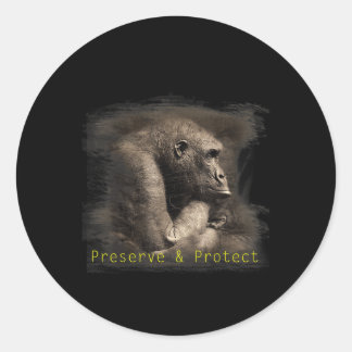 Mountain Gorilla Environmental Protection Conserva Ronde Sticker