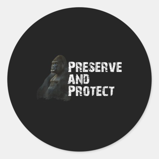 Mountain Gorilla Environmental Protection Conserva Ronde Sticker (Voorkant)