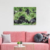 Mountain gorilla groep canvas print (Insitu (Woonkamer))