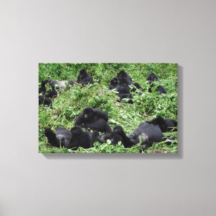 Mountain gorilla groep canvas print