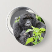 Mountain Gorilla Moeder en Baby Ronde Button 7,6 Cm (Voorkant /achterkant)