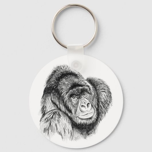 Mountain Gorilla-sleutelring Sleutelhanger (Voorkant)