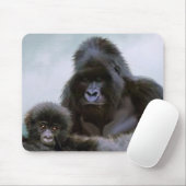 Mountain Gorilla Vader en Baby Conservation Art Muismat (Met muis)