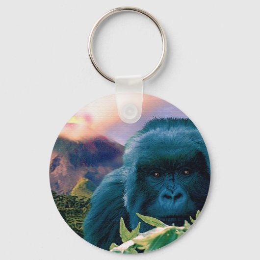Mountain Gorilla & Volcano Wildlife Sleutelhanger (Voorkant)