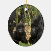 Mountain Gorilla, volwassen met jonge Keramisch Ornament (Links)