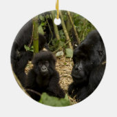 Mountain Gorilla, volwassen met jonge Keramisch Ornament (Achterkant)