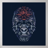 Mountain Gorilla Wildlife Print | Gorilla Print (Voorkant)