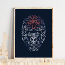 Mountain Gorilla Wildlife Print | Gorilla Print