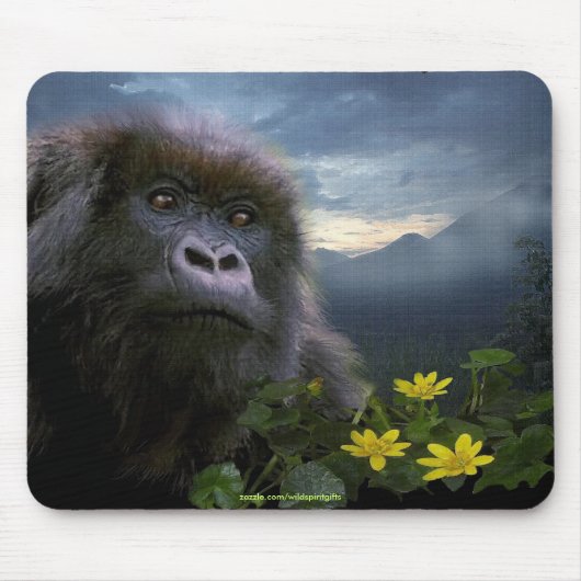 Mountain Gorilla Wildlife-supporter Mousepad Muismat (Voorkant)